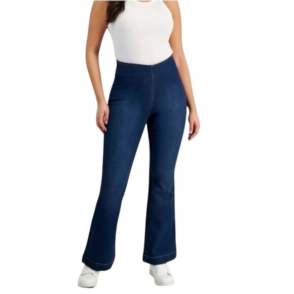 I.N.C. High Rise Bootleg Pull-On Jeans Size 16 Dark Indigo NWT - Picture 1 of 9
